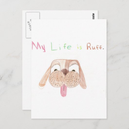 Mijn leven is Ruff. Briefkaart (Voorkant / Achterkant)
