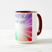 "MIJN LEVEN LICHT OP" KOFFIE OF TEA MOK. MOK (Voorkant rechts)