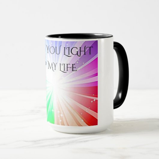 "MIJN LEVEN LICHT OP" KOFFIE OF TEA MOK. MOK (Voorkant rechts)