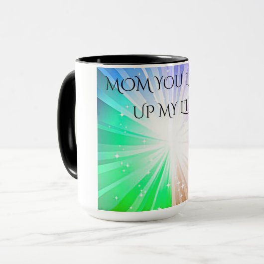 "MIJN LEVEN LICHT OP" KOFFIE OF TEA MOK. MOK (Voorkant links)