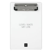 Mijn Leven Lief/Haat Mini Klembord (Voorkant)