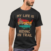 Mijn leven loopt op Trail Quad ATV Squad USA Flag T-shirt (Voorkant)