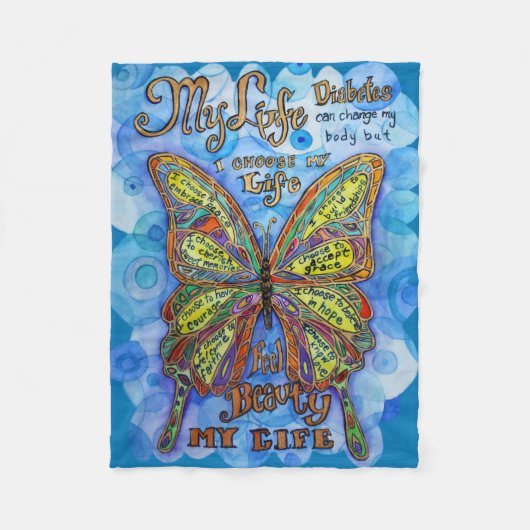 Mijn leven, mijn keuze" Diabetes - Aangepaste verp Fleece Deken (Voorkant)