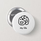 Mijn leven, mijn leven ronde button 5,7 cm (Voorkant /achterkant)