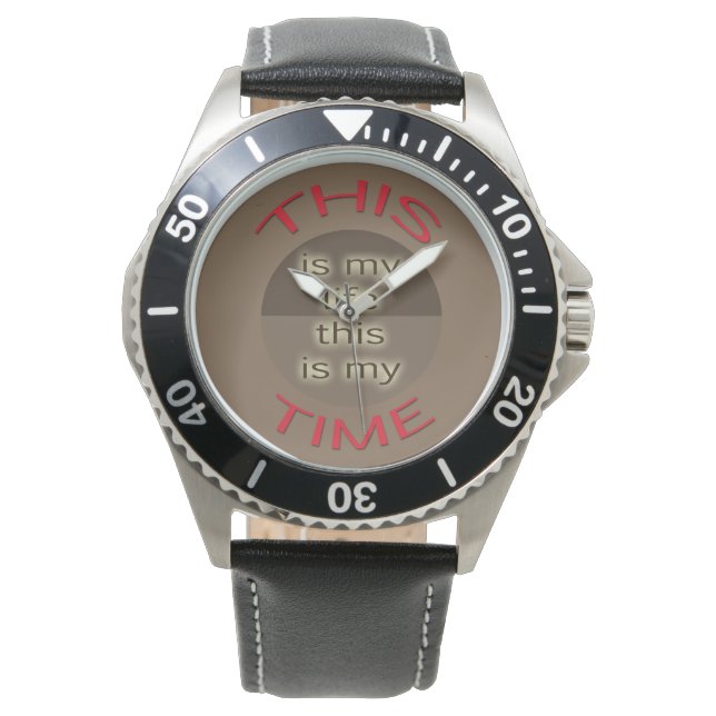 Mijn leven Mijn tijd Rood gebruind Horloge (Voorkant)