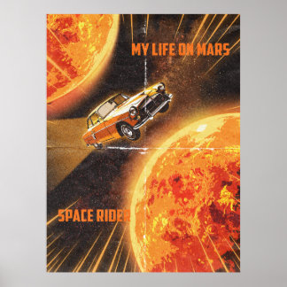 Mijn leven op Mars Space Rider Poster - Retro Sci-