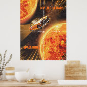 Mijn leven op Mars Space Rider Poster - Retro Sci- (Keuken)