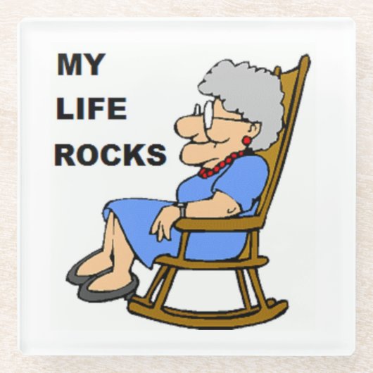 MIJN LEVEN ROCKS GLAZEN ONDERZETTER (Voorkant)