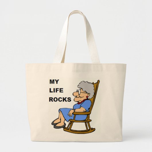 MIJN LEVEN ROCKS GROTE TOTE BAG (Voorkant)