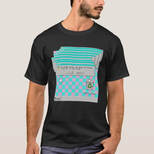 Mijn leven sad en depressief 90's Vaporwave esthet T-shirt (Voorkant)