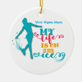 Mijn leven staat op de ijsfiguur die de versiering keramisch ornament