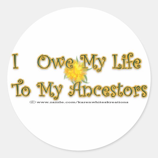 Mijn leven te danken aan voorouders Stickers (Voorkant)