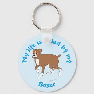 Mijn leven wordt geleid door mijn boxer sleutelhanger