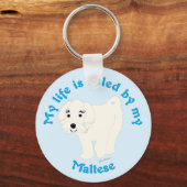 Mijn leven wordt gereguleerd door mijn Maltees Sleutelhanger (Voorkant)