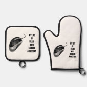 Mijn leven wordt gevuld met een muis met willekeur ovenwant & pannenlap set (Voorkant)