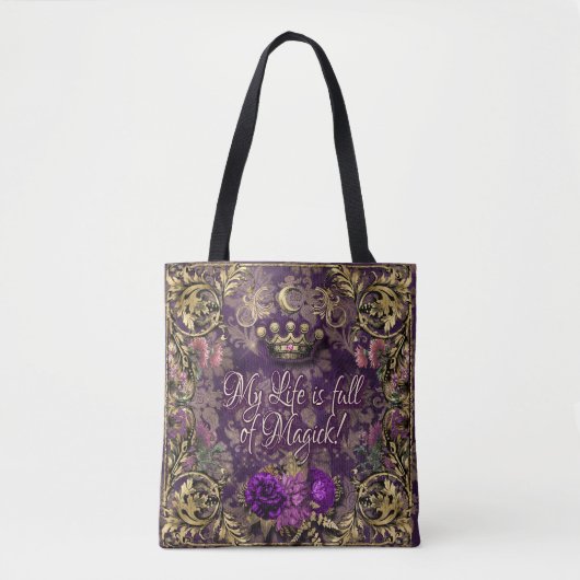 Mijn leven zit vol met Magick. Violet, kroon, voge Tote Bag (Voorkant)