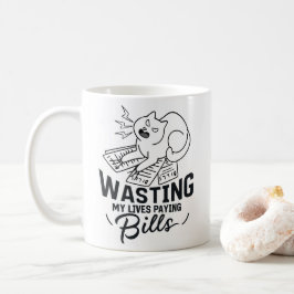 Mijn levens verspillen Grappig kattenontwerp Koffiemok