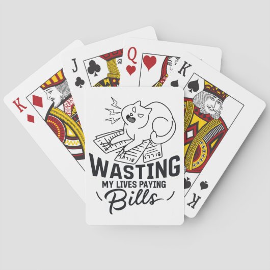 Mijn levens verspillen Grappig kattenontwerp Pokerkaarten (Achterkant)