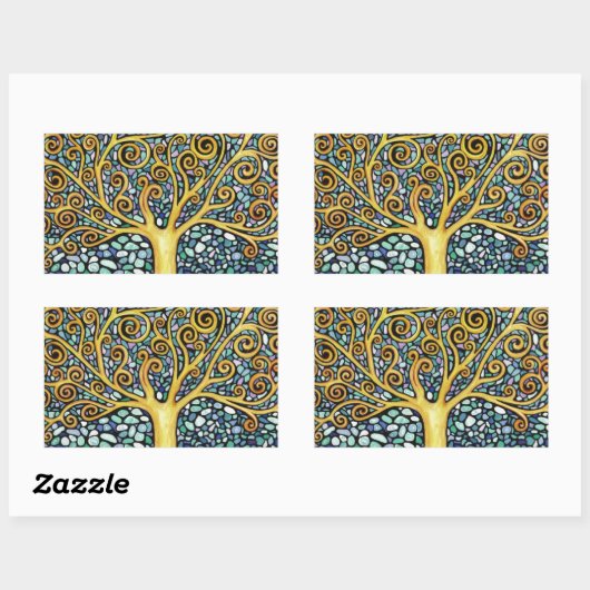 Mijn levensboom rechthoekige sticker (Vel)