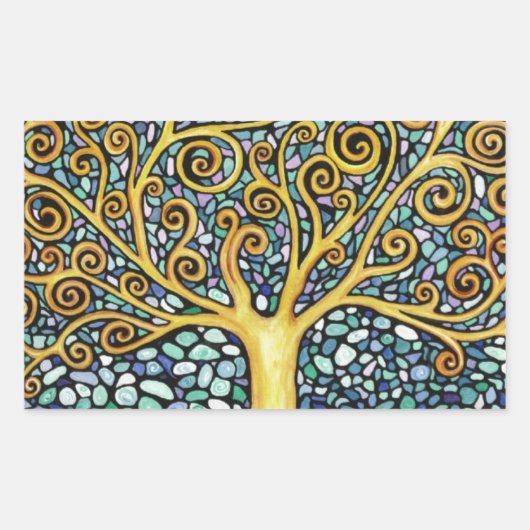 Mijn levensboom rechthoekige sticker (Voorkant)