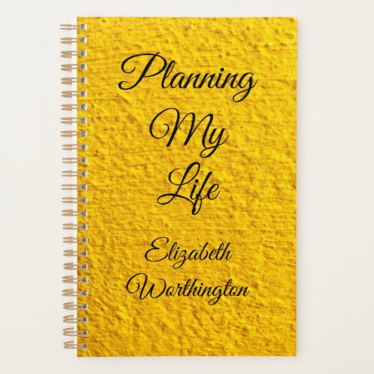 Mijn levensgeel getextureerd  plannen planner (Voorkant)
