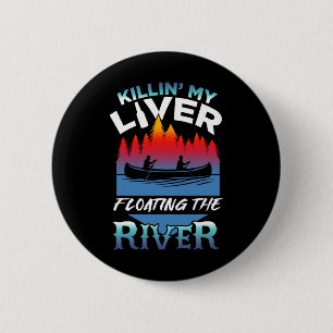 Mijn lever doden door op de rivier te varen G Ronde Button 5,7 Cm