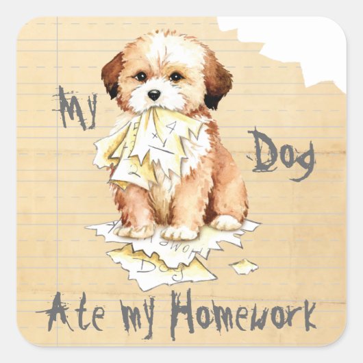 Mijn Lhasa Apso Ate mijn Sticker op het thuiswerkp (Voorkant)