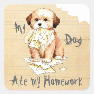 Mijn Lhasa Apso Ate mijn Sticker op het thuiswerkp