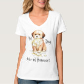 Mijn Lhasa Apso Ate Mijn thuiswerk T-Shirt (Voorkant)