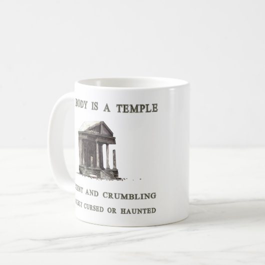 Mijn lichaam is een tempel koffiemok (Voorkant links)