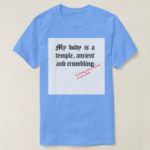 Mijn lichaam is een tempel t-shirt (Design voorkant)
