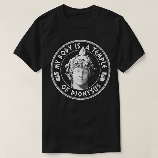 Mijn lichaam is een tempel van Dionysus Fun Philos T-shirt (Design voorkant)