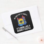 Mijn lichaam is geen tempel... het is een Bouncy C Vierkante Sticker (Envelop)