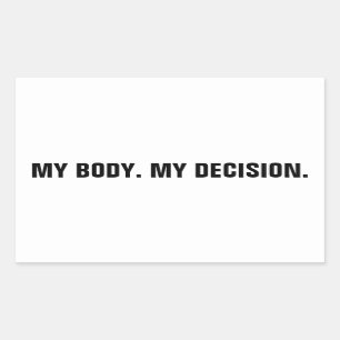 Mijn lichaam mijn beslissing over zwarte abortus rechthoekige sticker