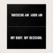 Mijn lichaam mijn beslissing zwarte abortusrechten kaart (Buitenkant ongevouwen)
