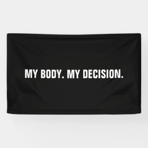 Mijn lichaam mijn beslissing zwarte blanke abortus spandoek