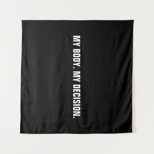 Mijn lichaam mijn beslissing zwarte blanke abortus wandkleed (Voorkant (horizontaal))