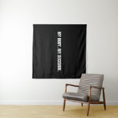 Mijn lichaam mijn beslissing zwarte blanke abortus wandkleed (In Situ (horizontaal))