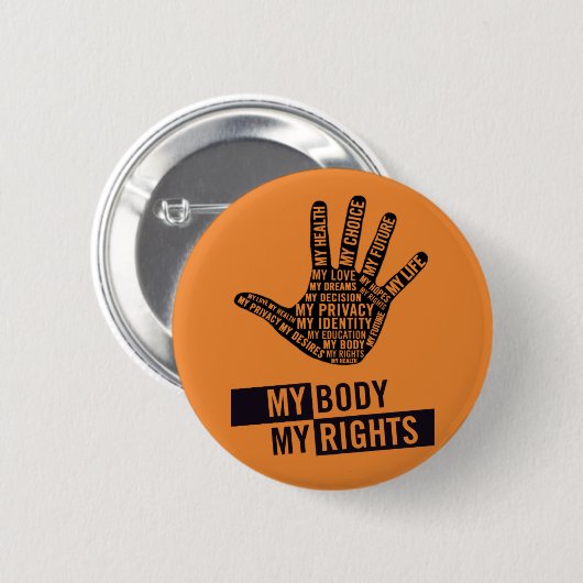 Mijn lichaam Mijn Button vrouwenrechten (Voorkant /achterkant)