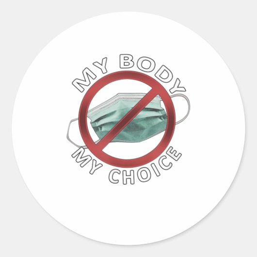 mijn lichaam mijn keukenmasker ronde sticker (Voorkant)