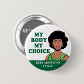 Mijn lichaam Mijn keuze Afrikaanse Amerikaanse fem Ronde Button 5,7 Cm (Voorkant /achterkant)