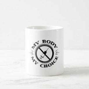 Mijn lichaam Mijn keuze AntiVaccine T shirt Koffiemok