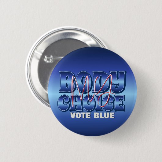 Mijn lichaam mijn keuze blauw ronde button 5,7 cm (Voorkant /achterkant)