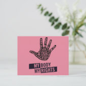 Mijn lichaam Mijn keuze Briefkaart vrouwenrechten (Staand voorkant)