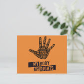 Mijn lichaam Mijn keuze Briefkaart vrouwenrechten (Staand voorkant)
