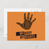 Mijn lichaam Mijn keuze Briefkaart vrouwenrechten (Voorkant / Achterkant)