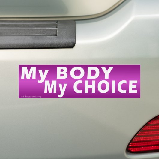 "Mijn lichaam Mijn keuze" Bumpersticker (Op auto)
