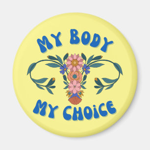 Mijn lichaam Mijn keuze Floral Uterus Pro-Choice  Magneet