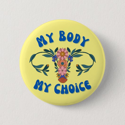 Mijn lichaam Mijn keuze Floral Uterus Pro-Choice Ronde Button 5,7 Cm (Voorkant)