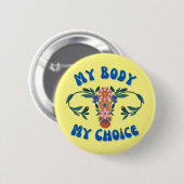Mijn lichaam Mijn keuze Floral Uterus Pro-Choice Ronde Button 5,7 Cm (Voorkant /achterkant)